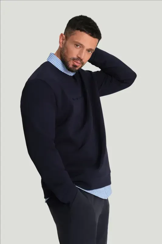 Men's Blue Button-Down British Collar Easy Iron Shirt - 2