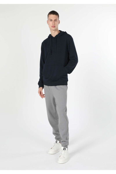 Men's blue hooded sweatshirt, regular fit. Cl1055785 - COLIN’S