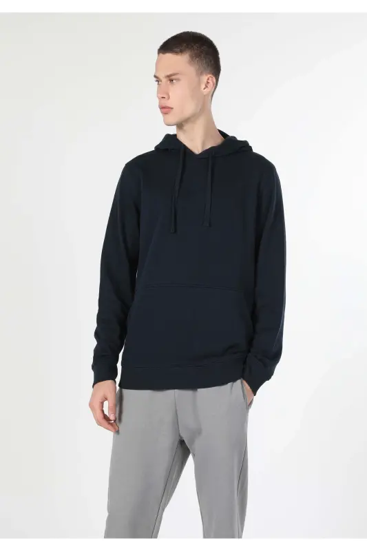 Men's blue hooded sweatshirt, regular fit. Cl1055785 - 3