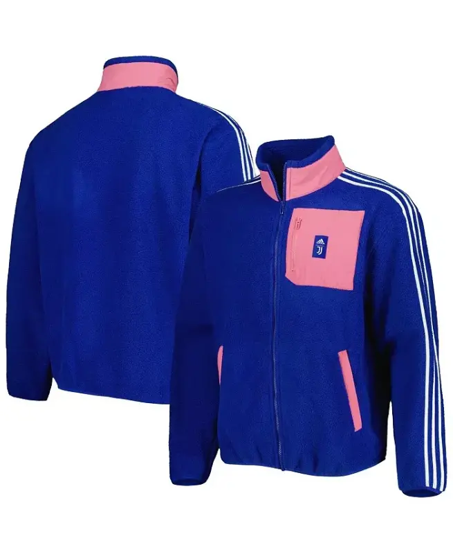 Men's Blue Juventus Lifestyler Fleece Full-Zip Jacket-Blue - 1