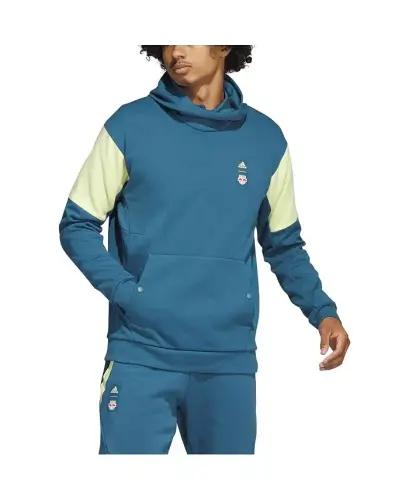 Men's Blue New York Red Bulls 2023 Player Travel Pullover Hoodie-Blue - 1
