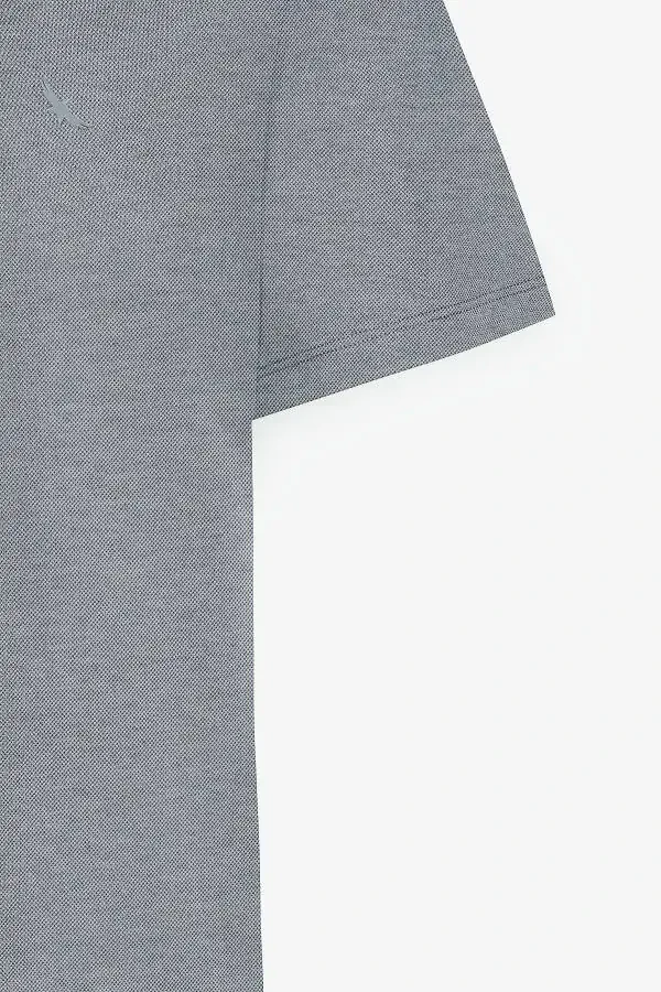 Men's Blue Slim Fit Crew Neck Cotton - 8