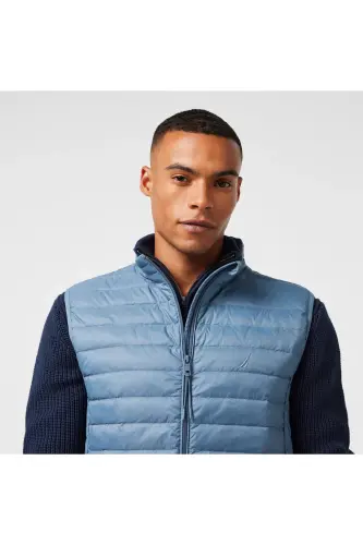 Men's Blue Water Repellent Down Vest - 4GP-Blue - 4
