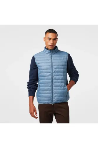 Men's Blue Water Repellent Down Vest - 4GP-Blue - 5