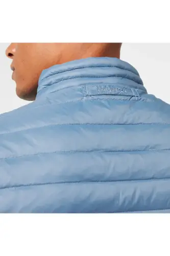 Men's Blue Water Repellent Down Vest - 4GP-Blue - 7