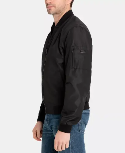 Men's Bomber Jacket, Created for Modazone-Black - 6