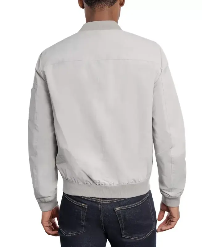 Men's Bomber Jacket, Created for Modazone-Flint Grey - 4