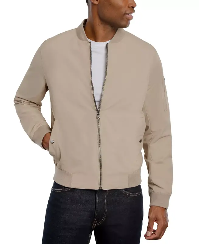 Men's Bomber Jacket, Created for Modazone-Khaki - 4