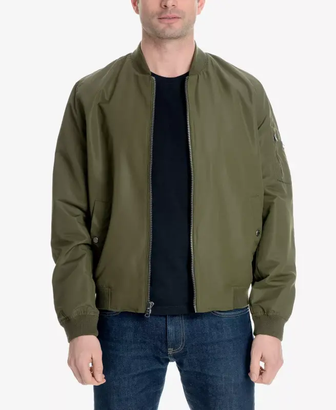 Men's Bomber Jacket, Created for Modazone-Military Olive - 1
