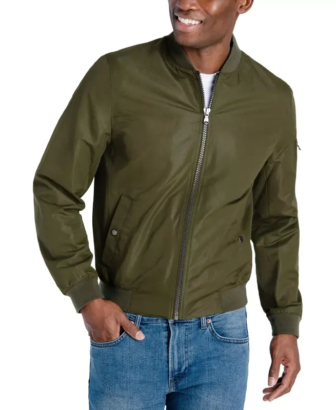 Men's Bomber Jacket, Created for Modazone-Military Olive - 5