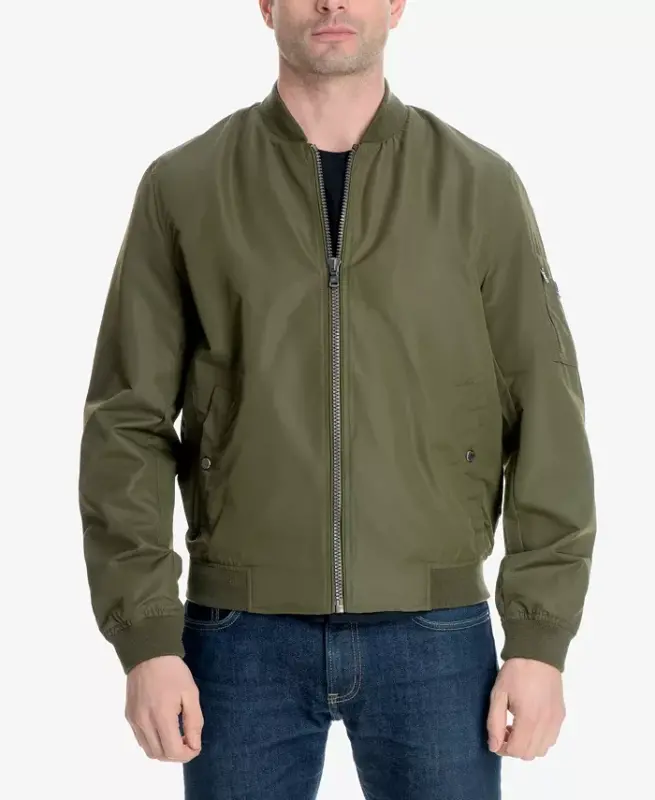 Men's Bomber Jacket, Created for Modazone-Military Olive - 2