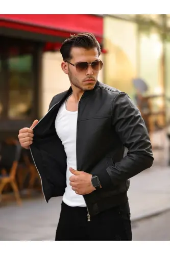 Men's Bomber Leather Jacket 
