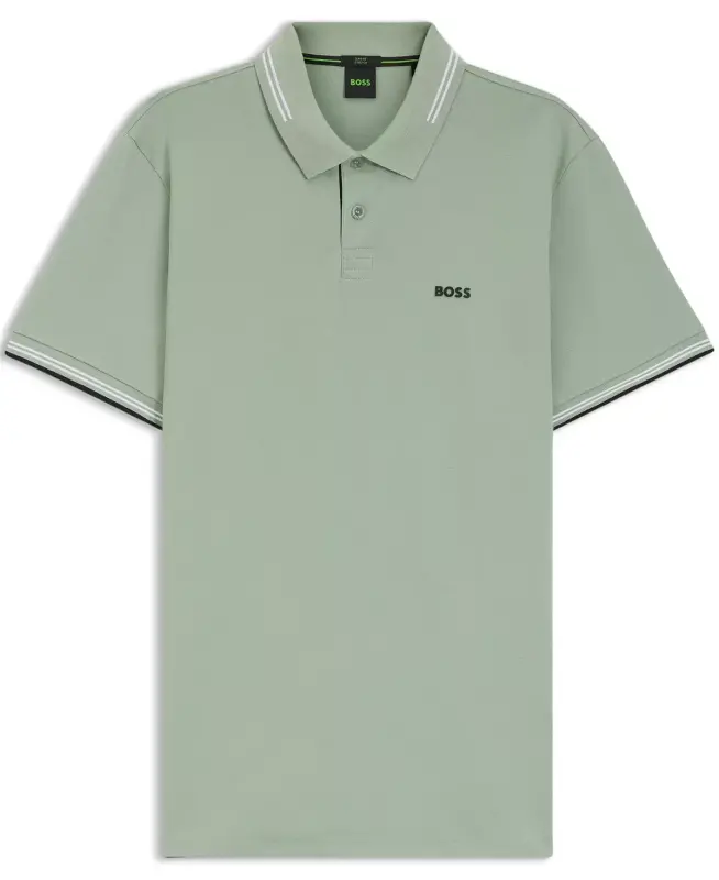 Men's Branding Stretch-Cotton Slim-Fit Polo Shirt-Open Green - 2