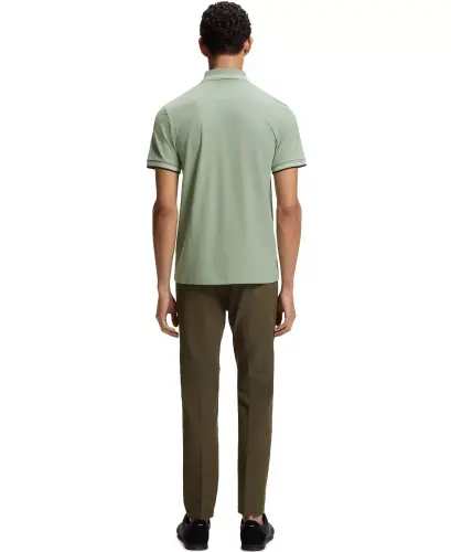 Men's Branding Stretch-Cotton Slim-Fit Polo Shirt-Open Green - 3