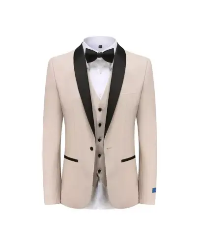 Men's Braveman 3-Piece Slim Fit Shawl Lapel Tuxedo - GINO VITALE (1)