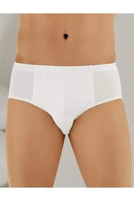 Men's Briefs 100% Cotton Assorted Color 3 Pack (White, Black, Gray) - 3