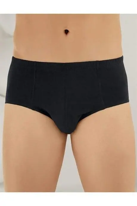 Men's Briefs 100% Cotton Assorted Color 3 Pack (White, Black, Gray) - 4