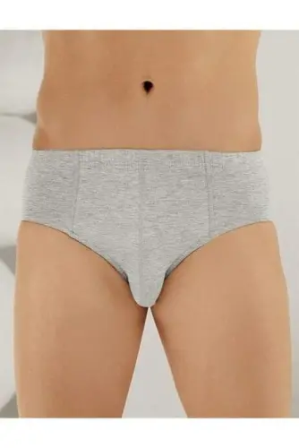 Men's Briefs 100% Cotton Assorted Color 3 Pack (White, Black, Gray) - 5