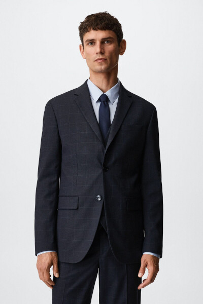 Men's Bright Blue Blazer - MANGO MAN (1)
