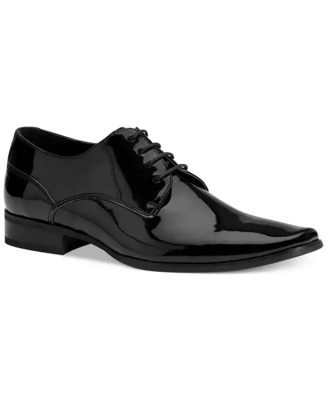 Men's Brodie Lace-Up Dress Oxford - Black Patent - CALVIN KLEIN