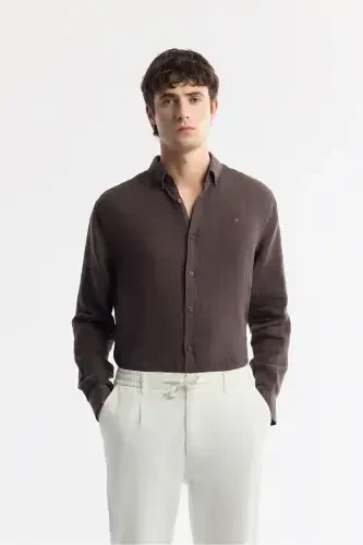 Men's Broken White Coricos Chino Pants Elastic Waistband Drawstring Linen Cotton Textured RelaxedFitB003036 - 7