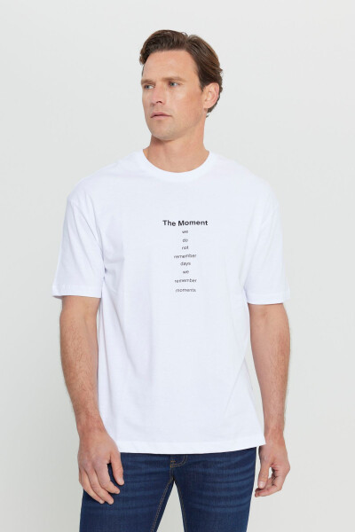 Men's Broken White Oversized Loose Fit Crew Neck - 3