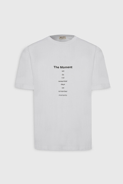 Men's Broken White Oversized Loose Fit Crew Neck - 6