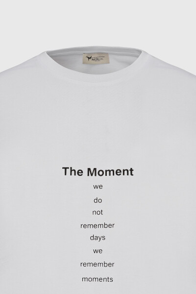 Men's Broken White Oversized Loose Fit Crew Neck - 7