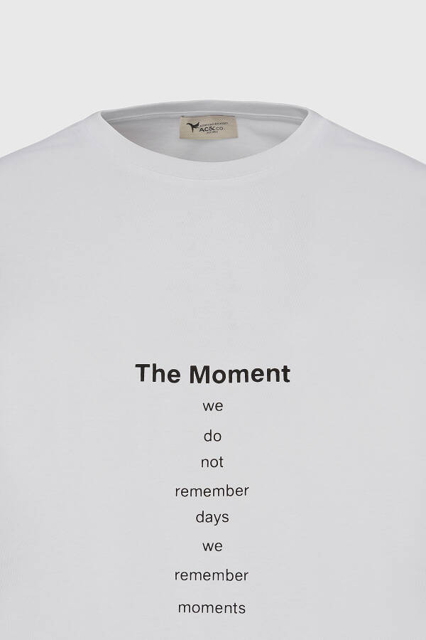 Men's Broken White Oversized Loose Fit Crew Neck - 7