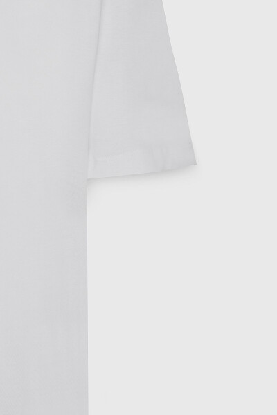 Men's Broken White Oversized Loose Fit Crew Neck - 8