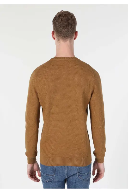 Men's brown crew neck sweater. Cl1046786 - 2