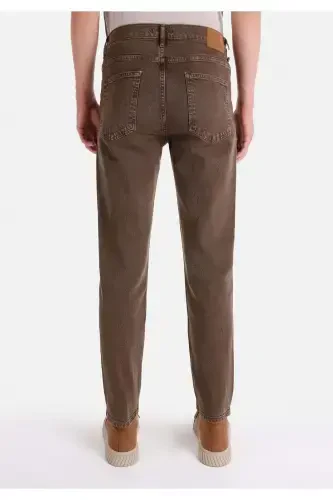 Men's brown straight leg, mid rise, regular fit trousers. - COLIN’S (1)