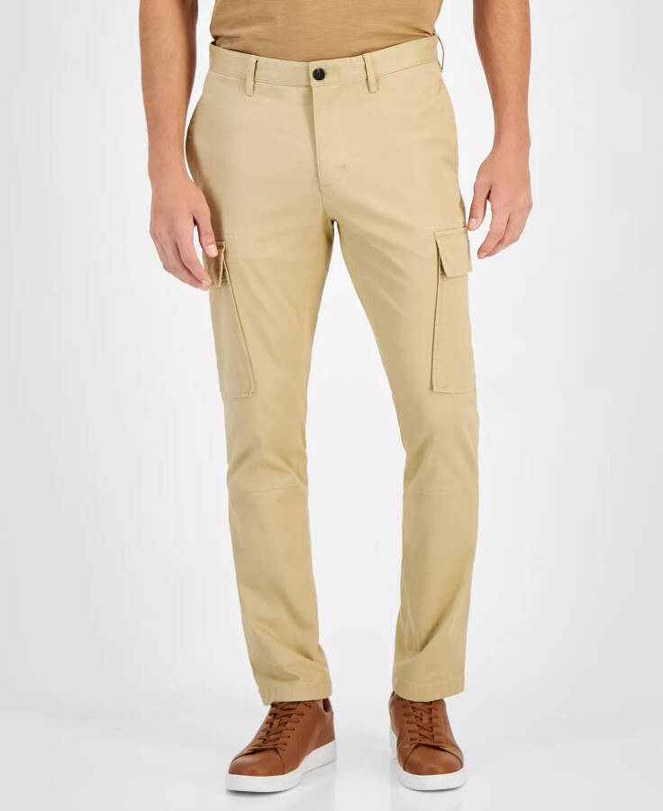 Men's Brushed Sateen Cargo Pants Dark Camel - 1