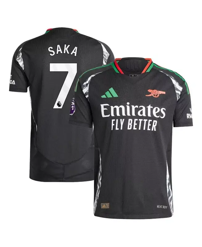 Men's Bukayo Saka Black Arsenal 2024/25 Away Authentic Player Jersey-Black - ADIDAS
