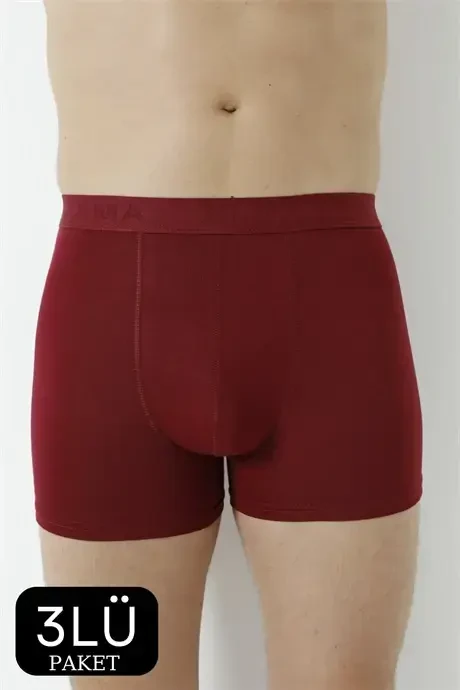 Men's Burgundy Bamboo Boxer 3-Pack - 1