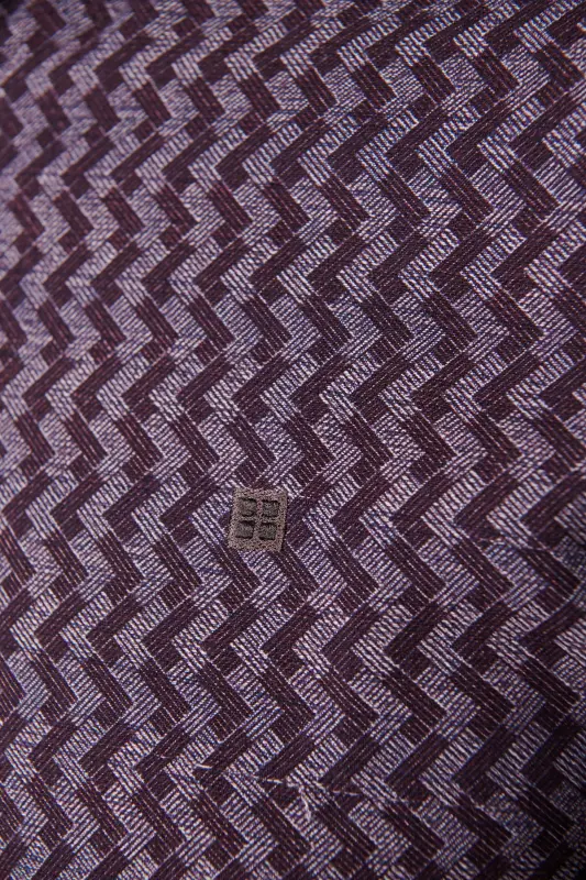 Men's Burgundy Button-Down Collar Patterned Stretch Cotton Shirt A32Y2145-Burgundy - 5