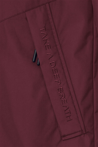 Men's Burgundy Hooded Zippered Raincoat 8437 - 2