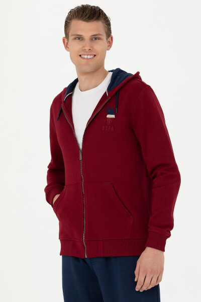 Men's Burgundy Knit Cardigan - 2