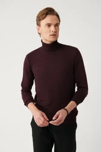 Men's Burgundy Knit Sweater 
