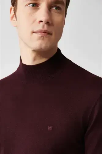 Men's Burgundy Knit Sweater - AVVA (1)