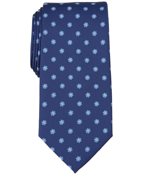 Men's Burnell Classic Floral Neat Tie, Created for Modazone - Navy - 1