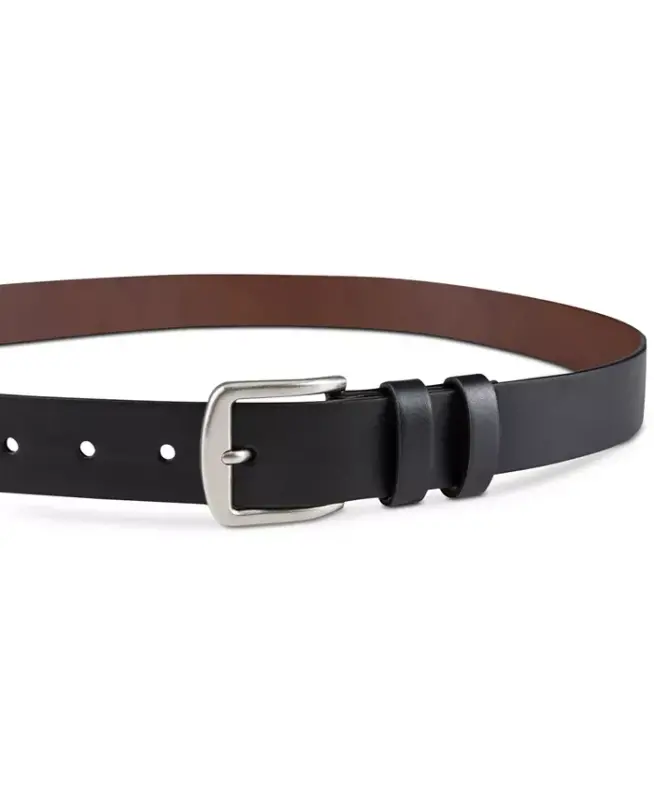 Men's Burnished-Edge Belt, Created for Modazone -Black - 4