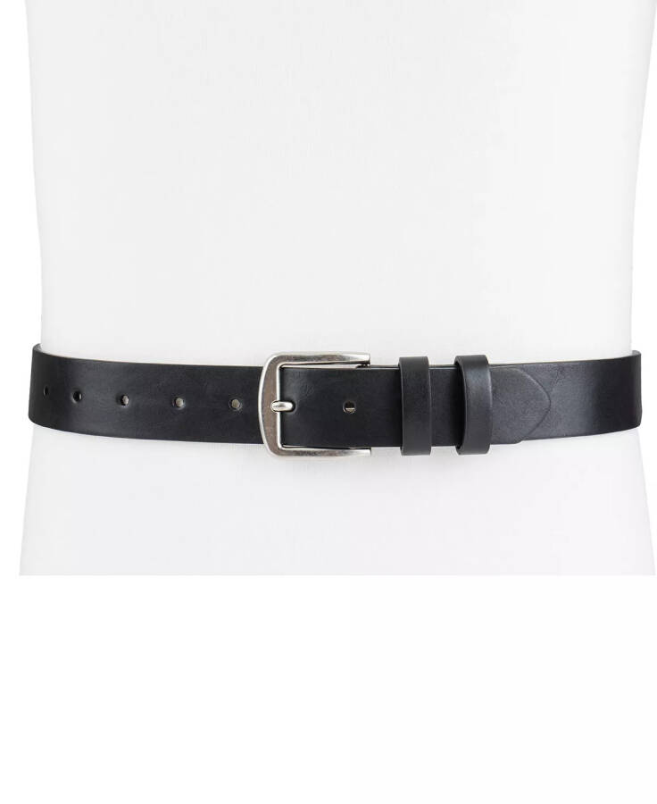 Men's Burnished-Edge Belt, Created for Modazone Black - 12