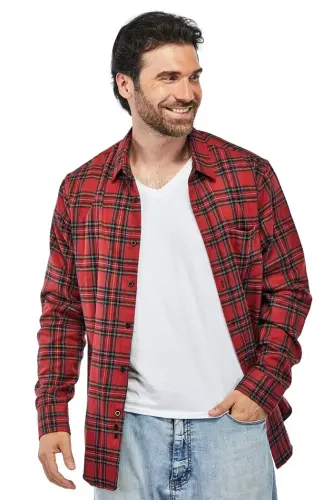 Men's Button Down Classic Fit Flannel Shirt 