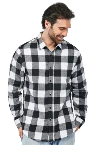 Men's Button Down Classic Fit Flannel Shirt - 1