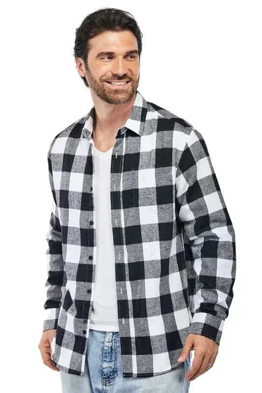 Men's Button Down Classic Fit Flannel Shirt - 2