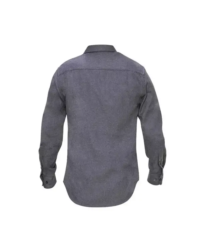 Men's Button Down Classic Fit Flannel Shirt-Charcoal - 2