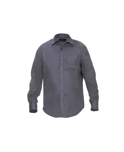 Men's Button Down Classic Fit Flannel Shirt-Charcoal 