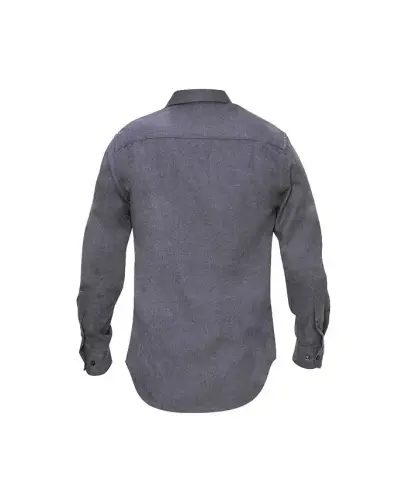 Men's Button Down Classic Fit Flannel Shirt-Charcoal - 2