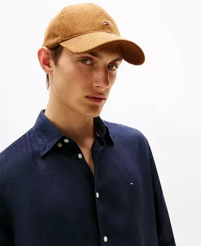 Men's Button-Down Long-Sleeve 100% Linen Shirt - Desert Sky - 3